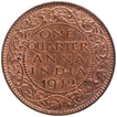 Bronze One Quarter Anna Coin of King George VI of Calcutta Mint of 1942.