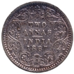 Silver Two Annas Coin of Victoria Empress of Bombay Mint of 1887.