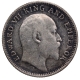 Silver Quarter Rupee Coin of KIng Edward VII of Calcutta Mint of 1907.