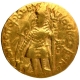 Gold Dinar Coin of Vasudeva I of Kushan Dynasty of Oesho type.