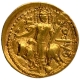 Gold Dinar Coin of Vasudeva I of Kushan Dynasty of Oesho type.