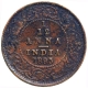 Copper One Twelfth Anna Coin of Victoria Empress of Calcutta Mint of 1893.