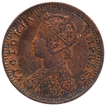 Copper One Twelfth Anna Coin of Victoria Empress of Calcutta Mint of 1895.