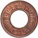 Bronze One Pice Coin of King George VI of Pretoria Mint of 1943.