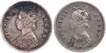 Silver Two Annas Coin of Victoria Queen of Bombay Mint of 1874.