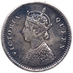 Silver Two Annas Coin of Victoria Queen of Bombay Mint of 1874.