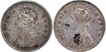 Silver Two Annas Coins of Victoria Queen of Calcutta Mint and Bombay Mint of 1875.