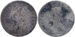 Silver Two Annas Coins of Victoria Empress of Calcutta Mint of 1887.