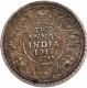 Silver Two Annas Coin of King George V of Calcutta Mint of 1917.