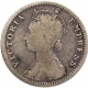 Silver Quarter Rupee Coin of Victoria Empress of Bombay Mint of 1887.