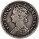 Silver Quarter Rupee Coin of Victoria Empress of Calcutta Mint of 1888.