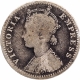 Silver Quarter Rupee Coin of Victoria Empress of Bombay Mint of 1889.