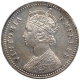 Silver Quarter Rupee Coin of Victoria Empress of Calcutta Mint of 1891.