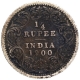 Silver Quarter Rupee Coin of Victoria Empress of Calcutta Mint of 1900.