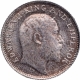 Silver Quarter Rupee Coin of King Edward VII of Calcutta Mint of 1904.