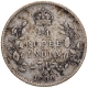 Silver Quarter Rupee Coin of King Edward VII of Calcutta Mint of 1906.