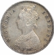 Silver Half Rupee Coin of Victoria Empress of Bombay Mint of 1884.