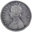 Silver One Rupee Coin of Victoria Queen of Calcutta Mint of 1874.