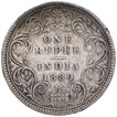 Silver One Rupee Coin of Victoria Empress of Calcutta Mint of 1880.