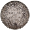 Silver One Rupee Coin of Victoria Empress of Bombay Mint of 1885.