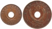 Copper Five Cents and Ten Cents Coin of East Africa.