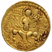 Gold Dinar Coin of Samudragupta of Gupta Dynasty of of Scepter  type.