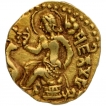 Gold Dinar Coin of Kumaragupta I of Gupta Dynasty of Horseman type.