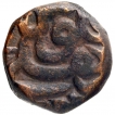 Copper Dam Coin of Akbar of Delhi Mint of Ardibihisht Month.