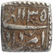 Silver Square One Rupee Coin of Akbar of Amardad Month .