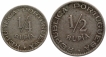 Cupro Nickel Quarter & Half Rupia Coins of Luiz I of Republic of Portugal of Indo Portuguese.