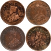 Bronze Half Pice Coins of King George V of Calcutta Mint of 1919, 1920, 1921 and 1922.