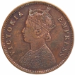 Copper One Quarter Anna Coin of Victoria Empress of Calcutta Mint of 1877.