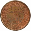 Copper One Quarter Anna Coin of Victoria Empress of Calcutta Mint of 1880.