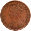 Copper One Quarter Anna Coin of Victoria Empress of Bombay Mint of 1887.