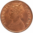 Copper One Quarter Anna Coin of Victoria Empress of Calcutta Mint of 1899.