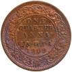 Bronze One Quarter Anna Coin of King Edward VII of  Calcutta Mint of 1909.