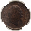 Bronze One Quarter Anna Coin of King Edward VII of Calcutta Mint of 1910.