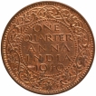 Bronze One Quarter Anna Coin of King George VI of Bombay Mint of 1940.