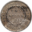 Silver Two Annas Coin of Victoria Queen of Madras Mint of 1841.