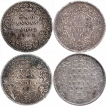 Silver Two Annas Coins of Victoria Queen of Calcutta Mint of 1862.