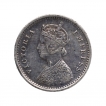 Silver Two Annas Coin of Victoria Empress of Bombay Mint of 1877.