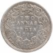 Silver Two Annas Coin of Victoria Empress of Bombay Mint of 1877.