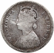 Silver Two Annas Coin of Victoria Empress of Bombay Mint of 1881.