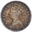 Silver Two Annas Coin of Victoria Empress of Calcutta Mint of 1882.