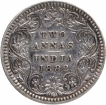 Silver Two Annas Coin of Victoria Empress of Calcutta Mint of 1882.