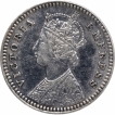 Silver Two Annas Coin of Victoria Empress of Calcutta Mint of 1882.