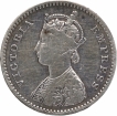 Silver Two Annas Coin of Victoria Empress of Bombay Mint of 1883.