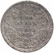 Silver Two Annas Coin of Victoria Empress of Calcutta Mint of 1884.