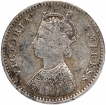 Silver Two Annas Coin of Victoria Empress of Bombay Mint of 1884.