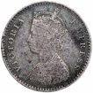 Silver Two Annas Coin of Victoria Empress of Bombay Mint of 1885.